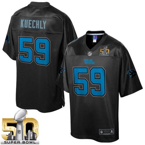  Panthers #59 Luke Kuechly Black Super Bowl 50 Men's NFL Pro Line Black Reverse Fashion Game Jersey
