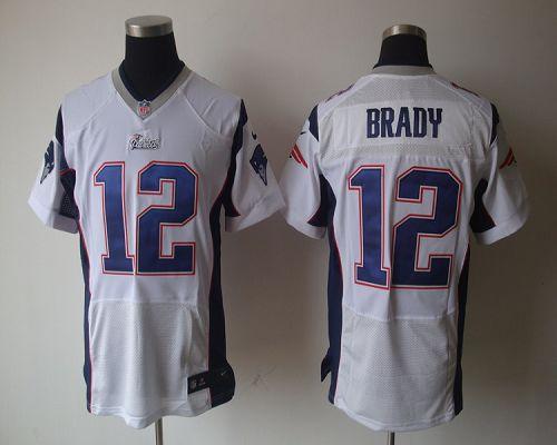 Patriots #12 Tom Brady White Men's Stitched NFL Elite Jersey