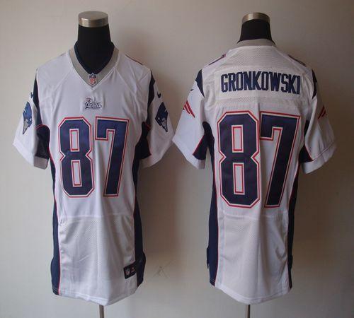  Patriots #87 Rob Gronkowski White Men's Stitched NFL Elite Jersey