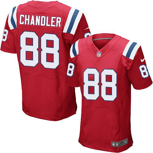  Patriots #88 Scott Chandler Red Alternate Men's Stitched NFL Elite Jersey