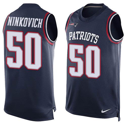  Patriots #50 Rob Ninkovich Navy Blue Team Color Men's Stitched NFL Limited Tank Top Jersey