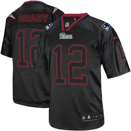  Patriots #12 Tom Brady Lights Out Black Men's Stitched NFL Elite Jersey