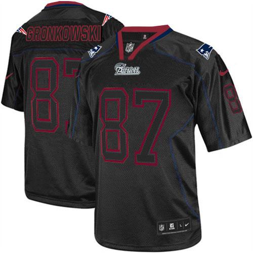  Patriots #87 Rob Gronkowski Lights Out Black Men's Stitched NFL Elite Jersey