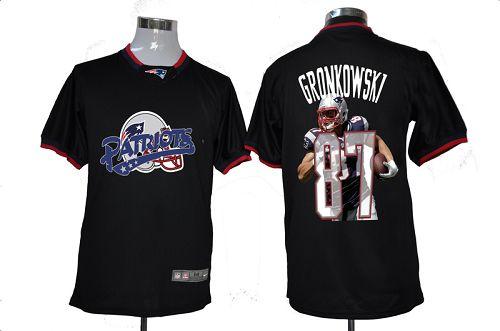 Patriots #87 Rob Gronkowski Black Men's NFL Game All Star Fashion Jersey
