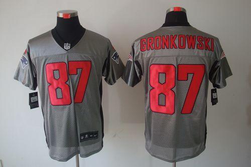  Patriots #87 Rob Gronkowski Grey Shadow Men's Stitched NFL Elite Jersey