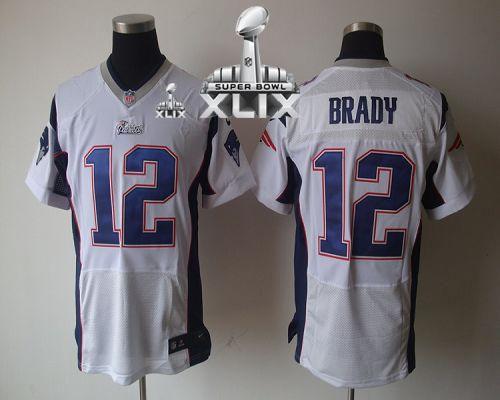  Patriots #12 Tom Brady Navy Blue Team Color Super Bowl 50 Collection Men's Stitched NFL Elite Jersey