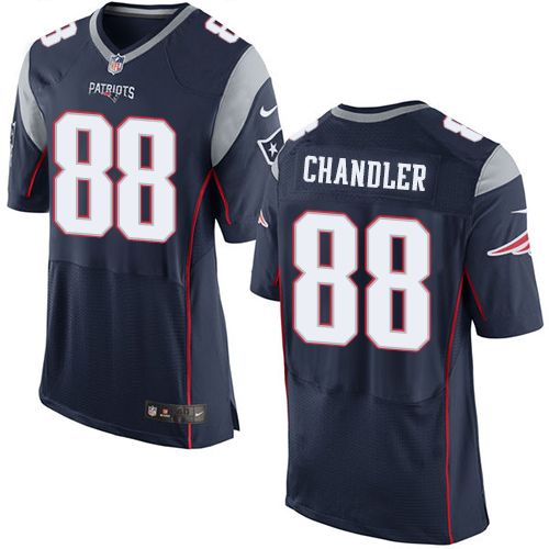  Patriots #88 Scott Chandler Navy Blue Team Color Men's Stitched NFL New Elite Jersey