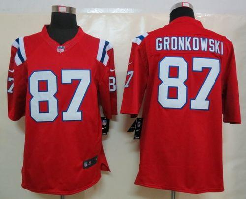  Patriots #87 Rob Gronkowski Red Alternate Men's Stitched NFL Limited Jersey