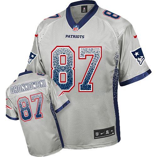  Patriots #87 Rob Gronkowski Grey Men's Stitched NFL Elite Drift Fashion Jersey