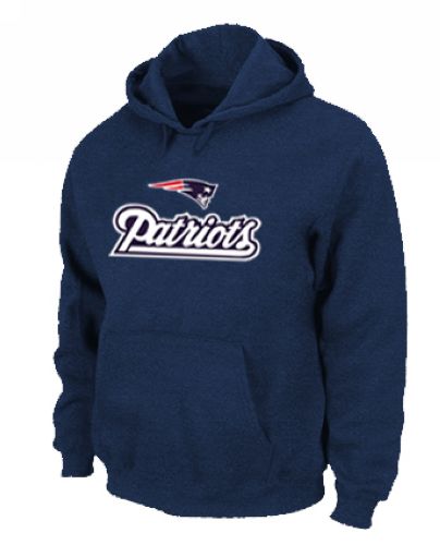 New England Patriots Authentic Logo Pullover Hoodie Dark Blue