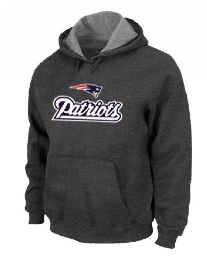 New England Patriots Authentic Logo Pullover Hoodie Dark Grey