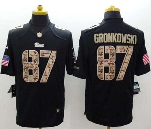  Patriots #87 Rob Gronkowski Black Men's Stitched NFL Limited Salute to Service Jersey