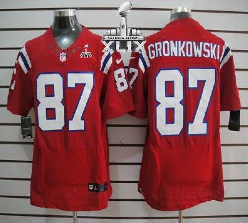  Patriots #87 Rob Gronkowski Red Alternate Super Bowl XLIX Men's Stitched NFL Elite Jersey