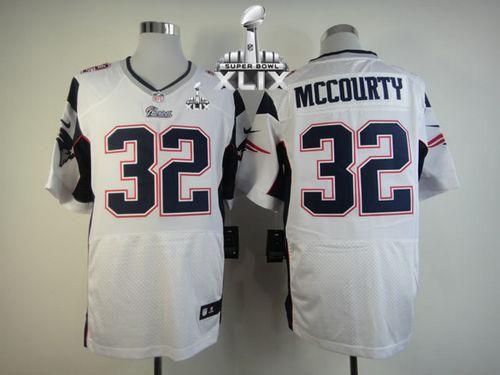  Patriots #32 Devin McCourty White Super Bowl XLIX Men's Stitched NFL Elite Jersey