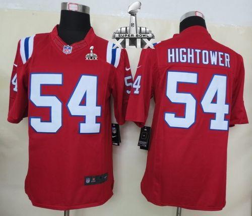  Patriots #54 Dont'a Hightower Red Alternate Super Bowl XLIX Men's Stitched NFL Limited Jersey