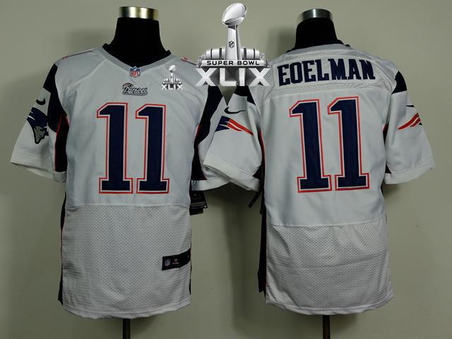 Patriots #11 Julian Edelman White Super Bowl XLIX Men's Stitched NFL Elite Jersey