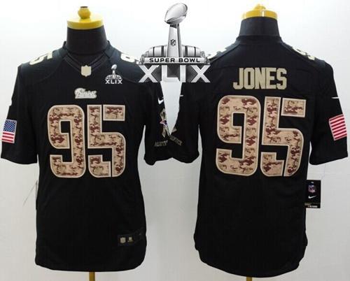  Patriots #95 Chandler Jones Black Super Bowl XLIX Men's Stitched NFL Limited Salute to Service Jersey
