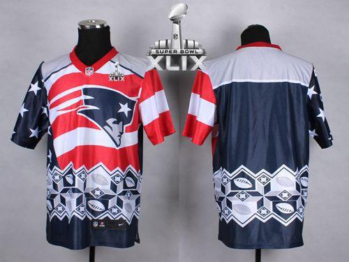  Patriots Blank Navy Blue Super Bowl XLIX Men's Stitched NFL Elite Noble Fashion Jersey