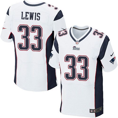  Patriots #33 Dion Lewis White Men's Stitched NFL Elite Jersey