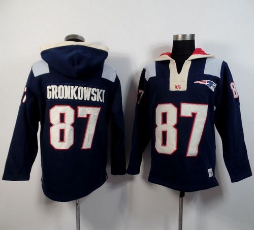 New England Patriots #87 Rob Gronkowski Navy Blue Player Winning Method Pullover NFL Hoodie