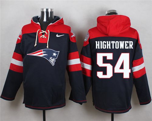  Patriots #54 Dont'a Hightower Navy Blue Player Pullover NFL Hoodie