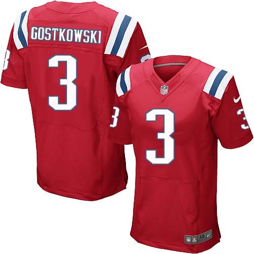  Patriots #3 Stephen Gostkowski Red Alternate Men's Stitched NFL Elite Jersey