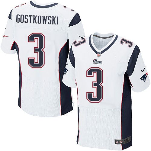  Patriots #3 Stephen Gostkowski White Men's Stitched NFL Elite Jersey