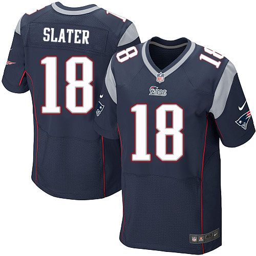  Patriots #18 Matt Slater Navy Blue Team Color Men's Stitched NFL Elite Jersey