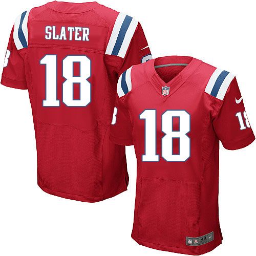  Patriots #18 Matt Slater Red Alternate Men's Stitched NFL Elite Jersey