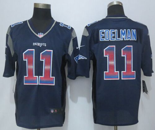  Patriots #11 Julian Edelman Navy Blue Team Color Men's Stitched NFL Limited Strobe Jersey