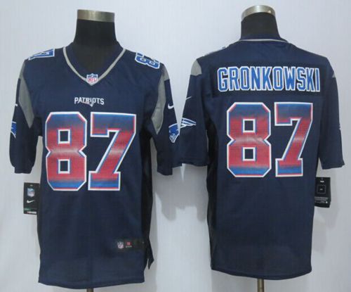  Patriots #87 Rob Gronkowski Navy Blue Team Color Men's Stitched NFL Limited Strobe Jersey