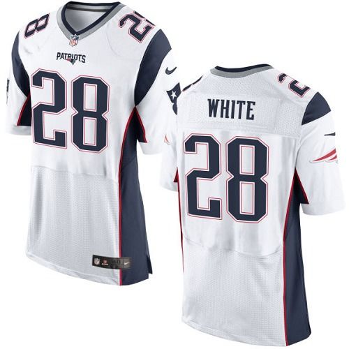  Patriots #28 James White White Men's Stitched NFL New Elite Jersey