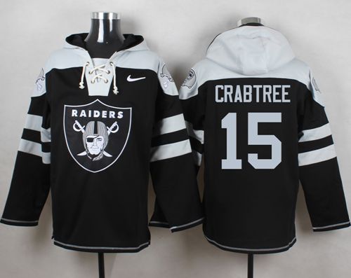  Raiders #15 Michael Crabtree Black Player Pullover NFL Hoodie
