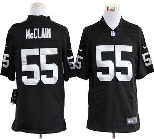  Raiders #55 Rolando McClain Black Team Color Men's Stitched NFL Game Jersey