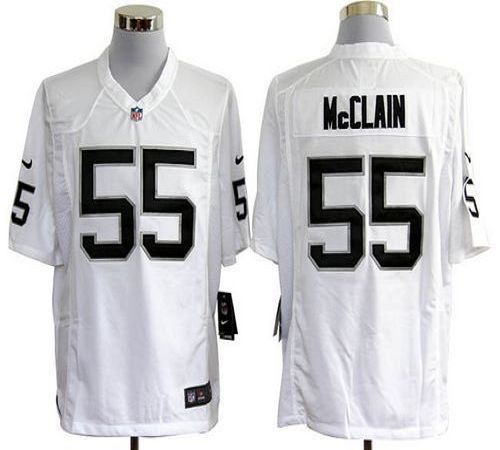  Raiders #55 Rolando McClain White Men's Stitched NFL Game Jersey