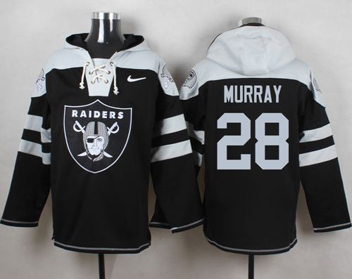  Raiders #28 Latavius Murray Black Player Pullover NFL Hoodie