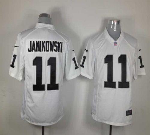  Raiders #11 Sebastian Janikowski White Men's Stitched NFL Game Jersey