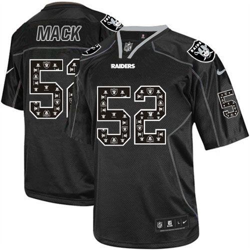  Raiders #52 Khalil Mack New Lights Out Black Men's Stitched NFL Elite Jersey