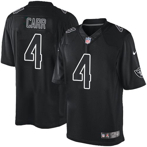  Raiders #4 Derek Carr Black Men's Stitched NFL Impact Limited Jersey