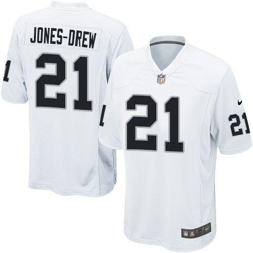  Raiders #21 Maurice Jones Drew White Men's Stitched NFL Game Jersey