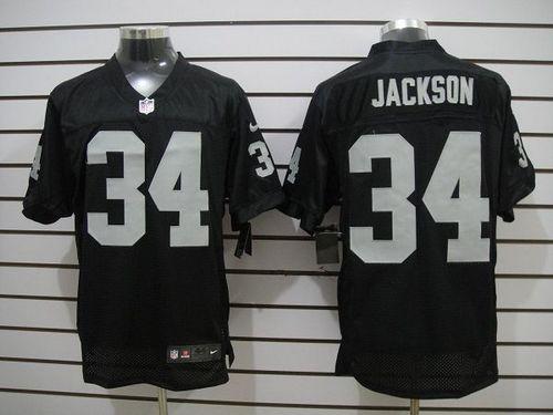  Raiders #34 Bo Jackson Black Team Color Men's Stitched NFL Elite Jersey