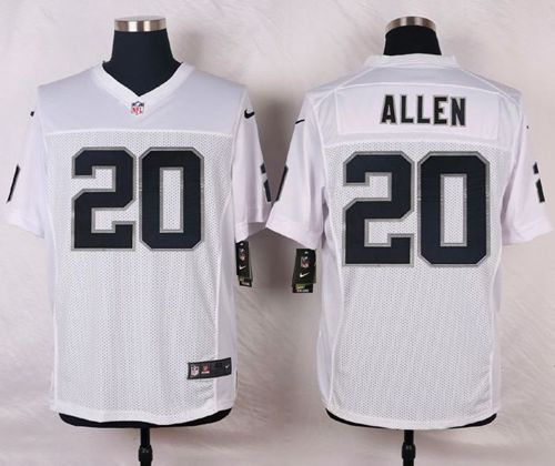  Raiders #20 Nate Allen White Men's Stitched NFL Elite Jersey