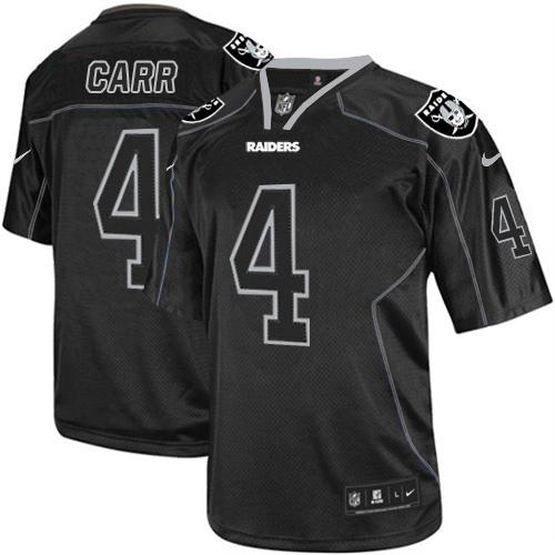 Raiders #4 Derek Carr Lights Out Black Men's Stitched NFL Elite Jersey