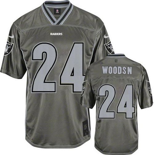  Raiders #24 Charles Woodson Grey Men's Stitched NFL Elite Vapor Jersey
