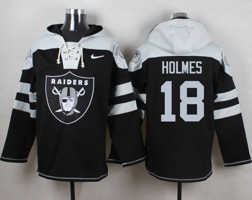 Raiders #18 Andre Holmes Black Player Pullover NFL Hoodie