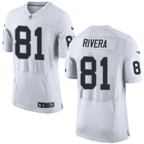  Raiders #81 Mychal Rivera White Men's Stitched NFL New Elite Jersey