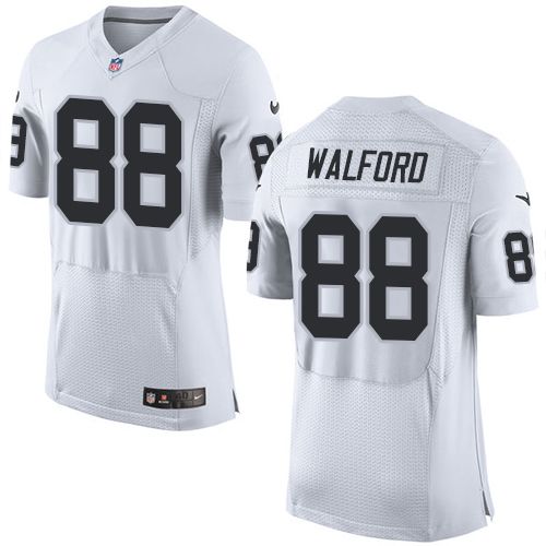  Raiders #88 Clive Walford White Men's Stitched NFL New Elite Jersey