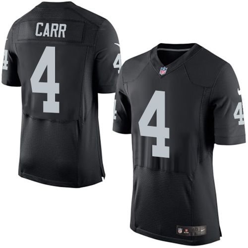  Raiders #4 Derek Carr Black Team Color Men's Stitched NFL New Elite Jersey