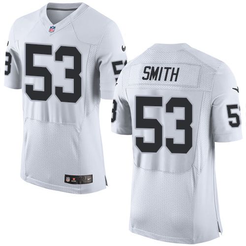  Raiders #53 Malcolm Smith White Men's Stitched NFL New Elite Jersey