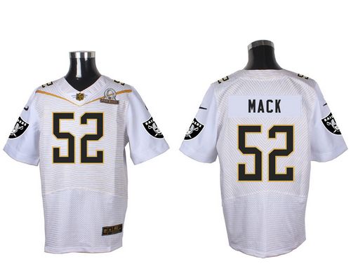  Raiders #52 Khalil Mack White 2016 Pro Bowl Men's Stitched NFL Elite Jersey